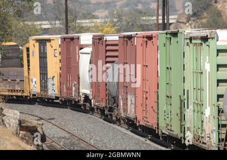 Güterzug unterwegs Stockfoto