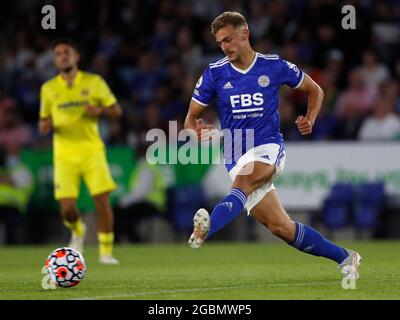 Leicester, England, 4. August 2021. Kiernan Dewsbury-Hall of Leicester City während des Vorsaison-Freundschaftsspiels im King Power Stadium, Leicester. Bildnachweis sollte lauten: Darren Staples / Sportimage Stockfoto