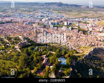 Luftaufnahme von Xativa, Spanien Stockfoto