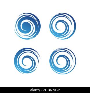 Eine Vektor-IUllustration des Circle Wave Logo-Zeichens Stock Vektor