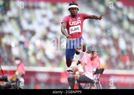 Tokio, Japan. Kredit: MATSUO. August 2021. CLAYE will (USA) Leichtathletik : Dreisprung-Finale der Männer während der Olympischen Spiele 2020 in Tokio im Nationalstadion in Tokio, Japan. Kredit: MATSUO .K/AFLO SPORT/Alamy Live Nachrichten Stockfoto