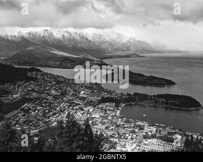 Luftaufnahme der Queenstown in Neuseeland Stockfoto