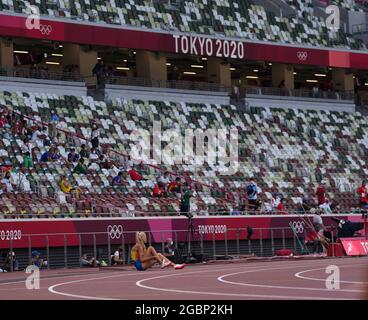 5. August 2021; Olympiastadion, Tokio, Japan: Tag der Olympischen Sommerspiele 13 in Tokio 2020; Frauen-Heptathlon, LEVCHENKO Yuliya (Ukraine) steht kurz vor dem Hochsprung Stockfoto