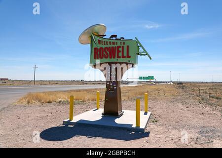 Geographie / Reisen, USA, New Mexico, Roswell, UFO-Hauptstadt Roswell, NEW MEXICO, ADDITIONAL-RIGHTS-CLEARANCE-INFO-NOT-AVAILABLE Stockfoto