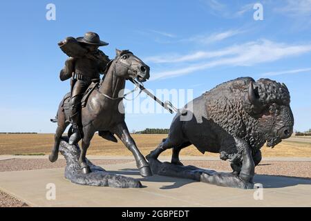 Geographie / Reisen, USA, Kansas, Oakley, Buffalo Bill Statue, OAKLEY, KANSAS, ZUSÄTZLICHE-RIGHTS-CLEARANCE-INFO-NOT-AVAILABLE Stockfoto