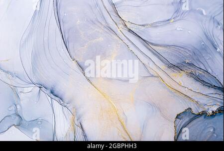 Alkoholtinte Farben durchscheinend. Abstrakt mehrfarbigen Marmor Textur Hintergrund. Design Geschenkpapier, Tapete. Mischen von Acrylfarben. Moderne Flüssigkeit Stockfoto