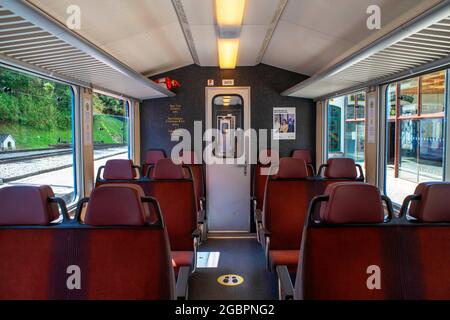 Zahnradbahn Cremallera de Núria im Tal Vall de Núria, Pyrenäen, Nordkatalonien, Spanien, Europa Stockfoto