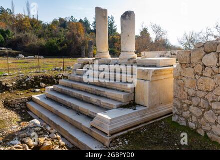 Überreste des lykischen Tlos Kronos Tempels, Türkei Stockfoto