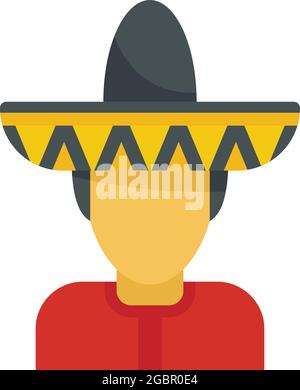 Avatar-Ikone des mexikanischen Mannes. Flache Darstellung des mexikanischen Mann Avatar Vektor-Symbol isoliert auf weißem Hintergrund Stock Vektor