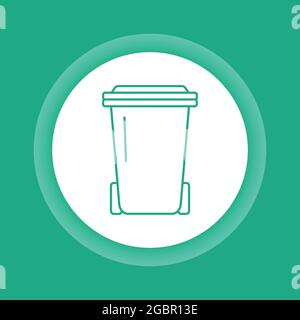 Symbol für die Farbschaltfläche der bin-Linie. Zero Waste Lifestyle. Umweltfreundlich. Skizzieren Sie das Piktogramm Stock Vektor
