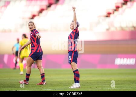 Kashima, Japan. 05. Aug, 2021. Während des Olympischen Fußballturniers der Frauen in Tokio 2020 Spiel zwischen Australien und den Vereinigten Staaten im Ibaraki Kashima Stadium, Kashima, Japan. Kredit: SPP Sport Pressefoto. /Alamy Live News Stockfoto