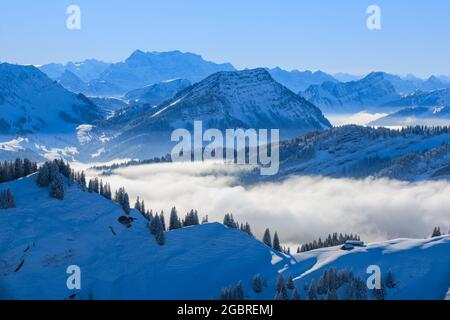 Geographie / Reisen, Schweiz, Blick vom Kronberg, Appenzell, KEINE-EXKLUSIVE-VERWENDUNG FÜR FALTKARTEN-GRUSSKARTEN-POSTKARTENVERWENDUNG Stockfoto