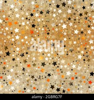Nahtloses Muster aus Sternmotiv in aufwändigen Farben und Textur Stockfoto