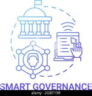 Smart Governance Gradient blaues Konzeptsymbol Stock Vektor