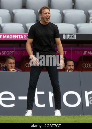 München, ALLIANZARENA, Deutschland. Juli 2021. Bayern-Trainer Julian NAGELSMANN. Fußball, FC Bayern München (M) - SSC Napoli (NEA), Vorbereitungsspiel für die Saison 2021-2022, am 31. Juli 2021 in München, ALLIANZARENA, Deutschland. ¬ Credit: dpa/Alamy Live News Stockfoto