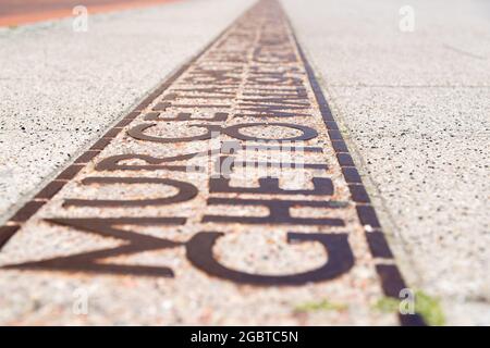 Die Grenzlinie des Warschauer Ghettos zur Ghetto-Mauer 1940 bis 1943 in der Zelazna-Straße in Warschau, Polen. 21. Mai 2021 © Wojciech Strozyk / Alamy Stockfoto Stockfoto