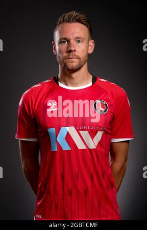 Chris Gunter von Charlton Athletic auf dem Charlton Athletic Training Ground, London. Bilddatum: Dienstag, 2. August 2021. Stockfoto