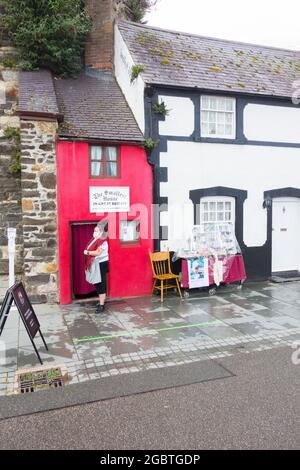 Das kleinste Haus in Großbritannien befindet sich in Conwy North Wales, Großbritannien Stockfoto