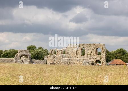 Greyfriars Friary Dunwich Suffolk UK - Ruinen eines franziskanermönch, gegründet im 13. Jahrhundert; Beispiel mittelalterlicher Gebäude in England, Großbritannien Stockfoto
