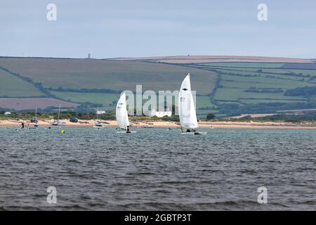 Regatta-Yacht-Rennen in North Devon Stockfoto