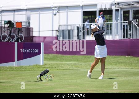 Saitama, Japan. August 2021. Matilda Castren (FIN) Golf : Frauen individuelle Stroke spielen Runde 2 während der Olympischen Spiele in Tokio 2020 im Kasumigaseki Country Club in Saitama, Japan . Quelle: AFLO/Alamy Live News Stockfoto