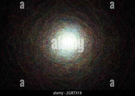 Bunte Welle aus abstrakten Spritzern. Digitale Illustration Stockfoto