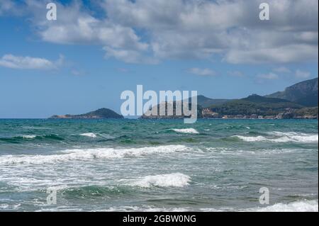 Strand an den Feniglia Dunes Split in der Toskana Stockfoto