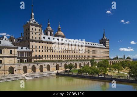 Königliche Stätte von San Lorenzo de El Escorial, Madrid, Spanien. Stockfoto