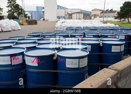 Heilbronn, Deutschland. August 2021. Auf dem Werksgelände werden Abfälle in der unterirdischen Deponie der Südwestdeutschen Salzwerke gelagert. Quelle: Bernd Weißbrod/dpa/Alamy Live News Stockfoto
