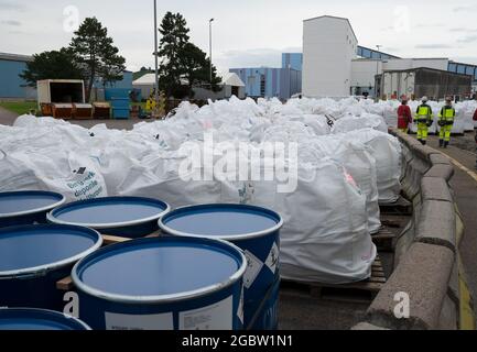 Heilbronn, Deutschland. August 2021. Auf dem Werksgelände werden Abfälle in der unterirdischen Deponie der Südwestdeutschen Salzwerke gelagert. Quelle: Bernd Weißbrod/dpa/Alamy Live News Stockfoto