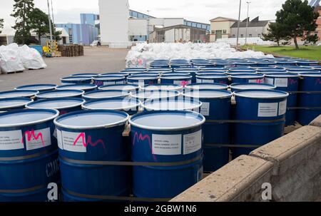 Heilbronn, Deutschland. August 2021. Auf dem Werksgelände werden Abfälle in der unterirdischen Deponie der Südwestdeutschen Salzwerke gelagert. Quelle: Bernd Weißbrod/dpa/Alamy Live News Stockfoto