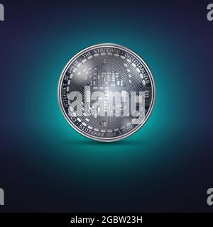 Kryptowährung Metallmünze Stock Vektor