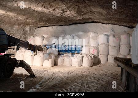 Heilbronn, Deutschland. August 2021. Abfälle werden in der unterirdischen Deponie der Südwestdeutschen Salzwerke deponiert. Quelle: Bernd Weißbrod/dpa/Alamy Live News Stockfoto