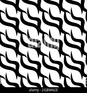 Zebra Stripes schwarz-weißes Muster. Nahtlos Stock Vektor