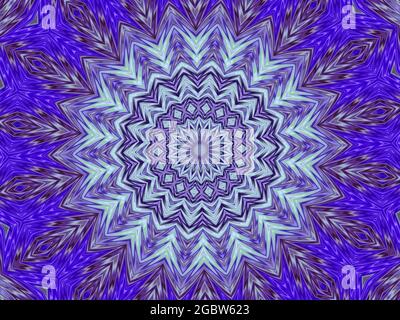 Kaleidoskop Hintergrundmuster in Lila und Blau Stockfoto