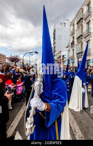 Semana Santa (Karwoche), Malaga, Andalusien, Spanien. Stockfoto