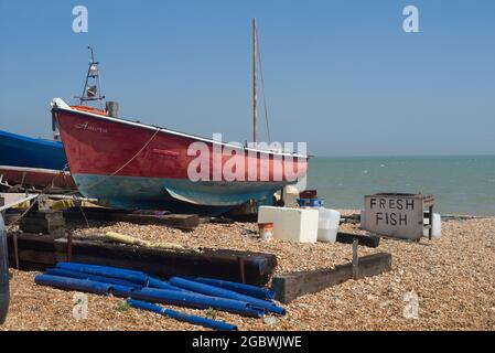 Frischer Fisch zum Verkauf am Deal Beach Stockfoto