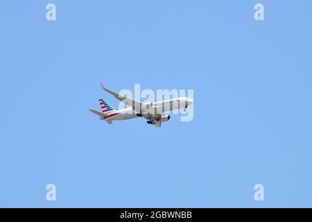 American Airlines (ist eine große amerikanische Fluggesellschaft) Flugzeug Stockfoto