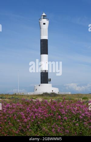 Leuchtturm in Dungeness kent Stockfoto