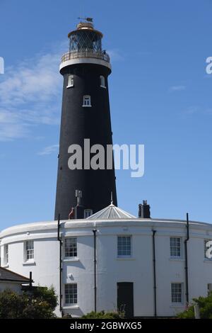 Leuchtturm in Dungeness kent Stockfoto