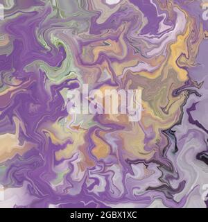 Violetter abstrakter Hintergrund mit Marmoreffekt. Pastellfarben. Trippiges Muster. Stockfoto