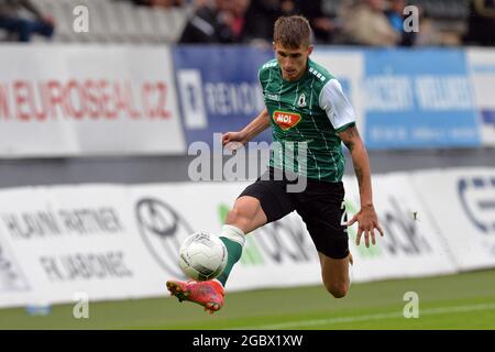 5. August 2021, Jablonec nad Nisou, Tschechische Republik: DOMINIK PLESTIL von Jablonec während der dritten Qualifikationsrunde UEFA Europe League, FK Jablonec gegen Celtic FC in Jablonec nad Nisou in der Tschechischen Republik. (Bild: © Slavek Ruta/ZUMA Press Wire) Stockfoto