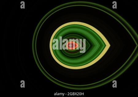 Abstrakte ertrinken, orange, grüne und schwarze horizontale Linien Hintergrund Stockfoto