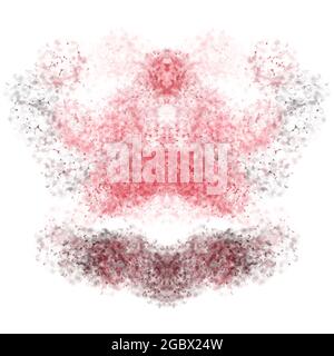Symmetrische abstrakte Punktzeichnung in mehrfarbigen Farben. Rorschach Tintenblots. Stockfoto