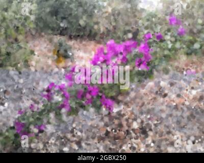 Abstrakter mehrfarbiger Hintergrund mit verblenktem Blasen-Effekt. Graue, grüne, violette, braune Farben Stockfoto