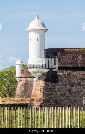 Kleiner Turm an der Festung St. Joseph (Sao Jose) in Macapa, Brasilien Stockfoto