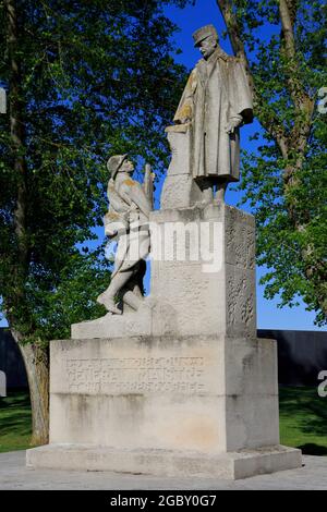 Denkmal des französischen Generals Paul Andre Marie Maistre (1858-1922) in Abalain-Saint-Nazaire (Pas-de-Calais), Frankreich Stockfoto