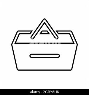 Vektor-Grafik von Lunchkorb - Linie Stil - Logo Element Illustration.Symbol-Design.farbige Sammlung.bearbeitbarer Strich Stock Vektor