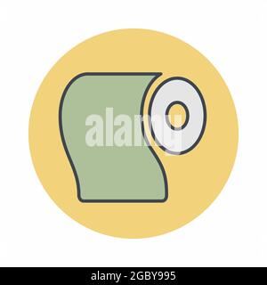 Vektorgrafik von Tissue Roll - Color Mate Style - Projekt.Art Linie Symbol. Symbol und Zeichen.editierbare Kontur Stock Vektor