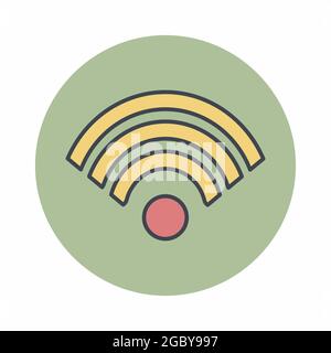 Vektorgrafik der WiFi-Verbindung - Color Mate Stil - einfache Illustration. Bearbeitbare Kontur. Design-Vorlage Vektor.Umriss-Stil-Design. Stock Vektor